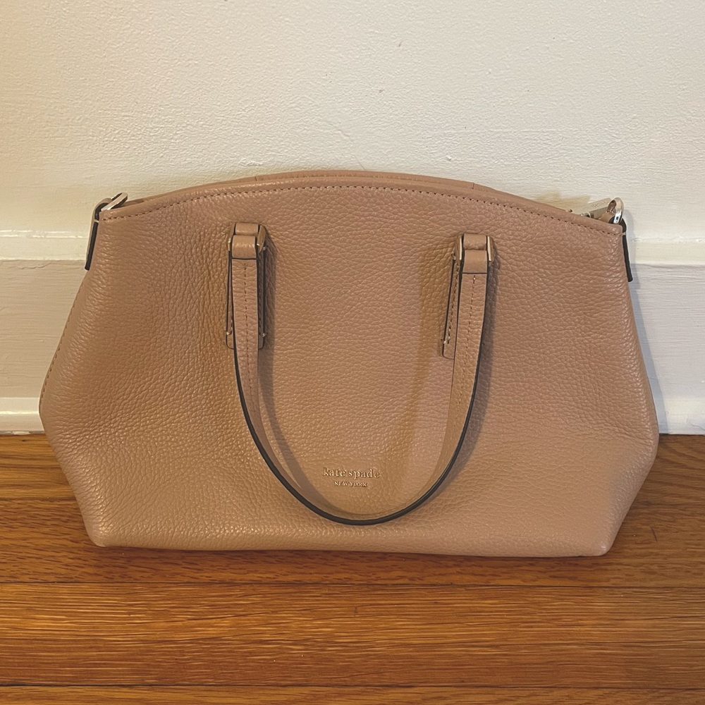 Kate Spade Satchel Hand Bag, Tan, New, pebbled leather